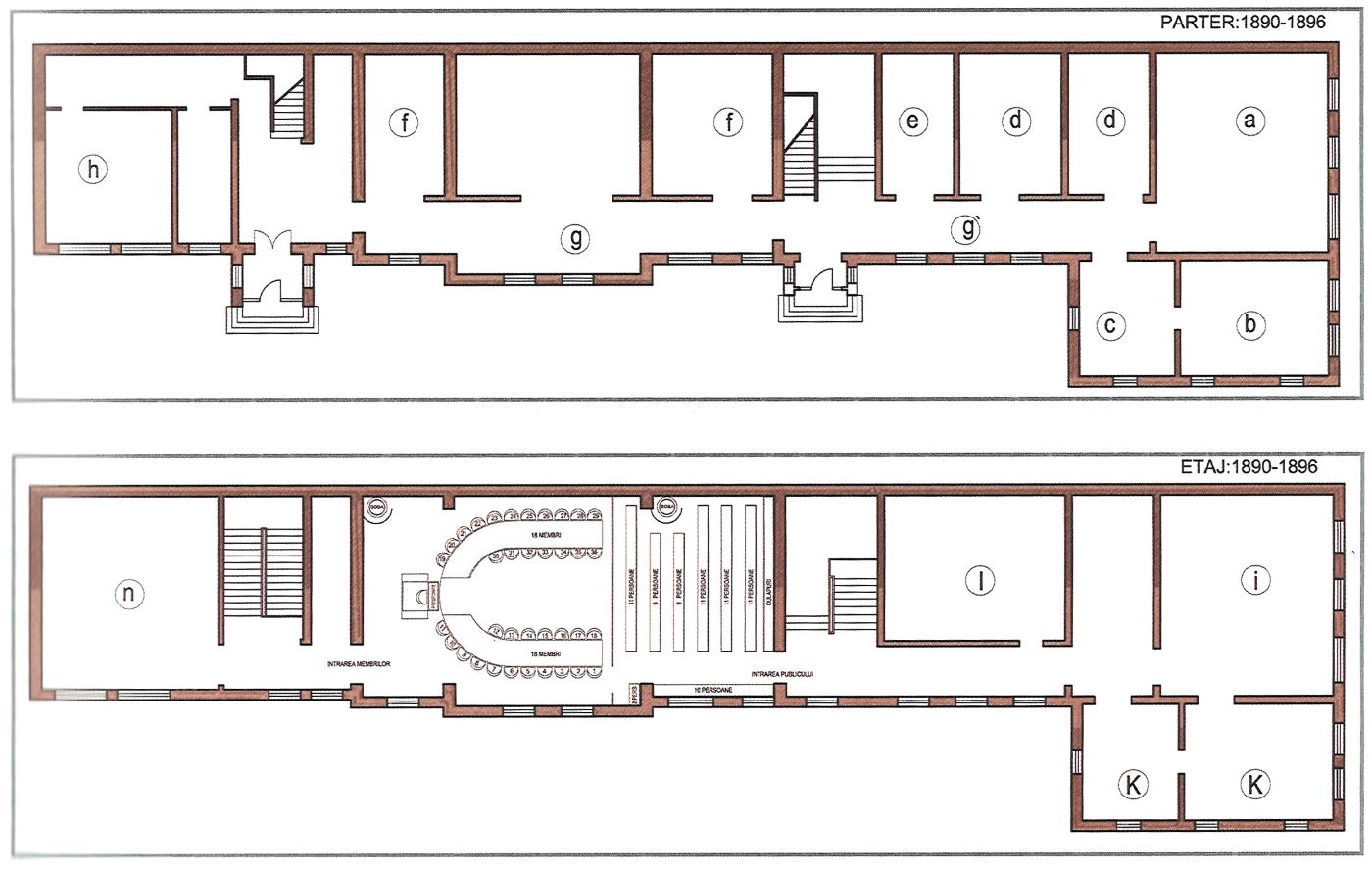 Planul parterului și etajului Caselor C.Șt. Cesianu, 1890-1898